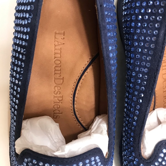 LDP Low Wedge rhinestone studded slip on - Picture 4 of 6